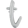 BALLON METALLIQUE LETTRE T SCRIPT ARGENT 35 CM 