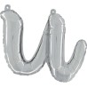 BALLON METALLIQUE LETTRE U SCRIPT ARGENT 35 CM 