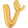 BALLON METALLIQUE LETTRE V CURSIVE OR 36 CM 