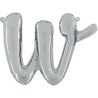 BALLON METALLIQUE LETTRE W SCRIPT ARGENT 35 CM 