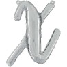 BALLON METALLIQUE LETTRE X SCRIPT ARGENT 35 CM 