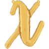 BALLON METALLIQUE LETTRE X CURSIVE OR 36 CM 