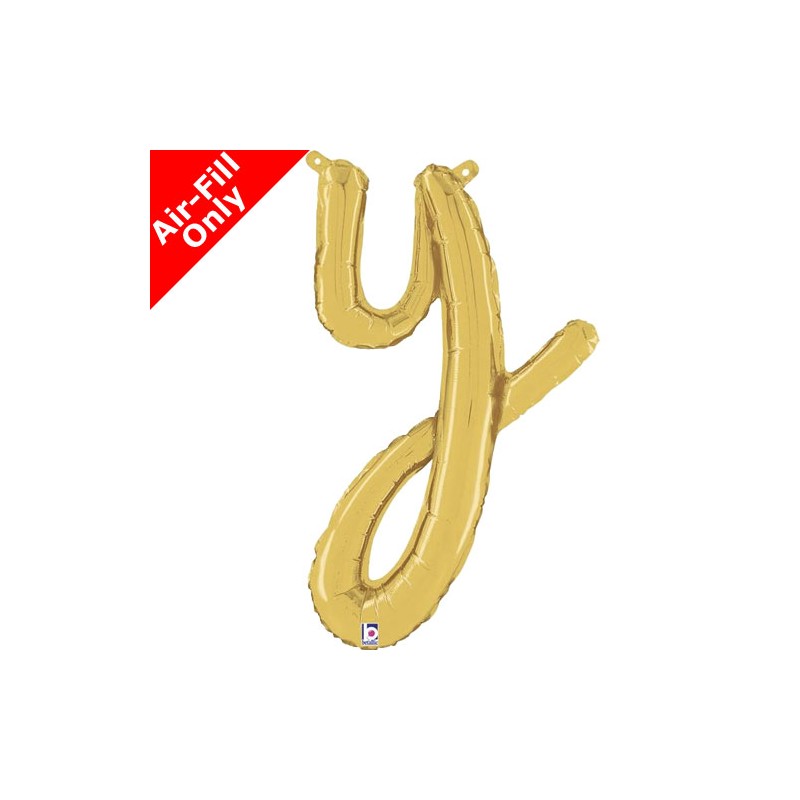 BALLON METALLIQUE LETTRE Y CURSIVE OR 36 CM BALLON METALLIQUE LETTRE Y CURSIVE OR 36 CM