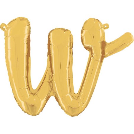 BALLON METALLIQUE LETTRE W CURSIVE OR 36 CM 