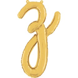 BALLON METALLIQUE LETTRE Z CURSIVE OR 36 CM 
