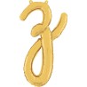 BALLON METALLIQUE LETTRE Z CURSIVE OR 36 CM 