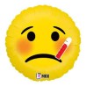 BALLON METALLIQUE ROND SMILEY MALADE 46 CM 