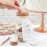 TIRELIRE EN VERRE AVEC COEURS BOIS POUR SOUHAITS