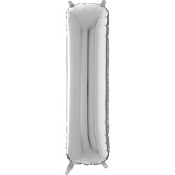BALLON METALLIQUE LETTRE I ARGENT 102 CM 