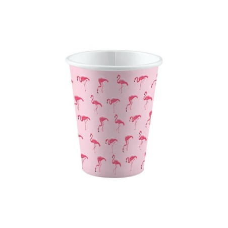 8 GOBELETS FLAMANTS ROSE 250 ML 