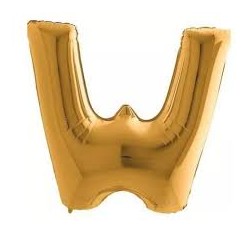 BALLON METALLIQUE LETTRE W EN OR 35 CM 