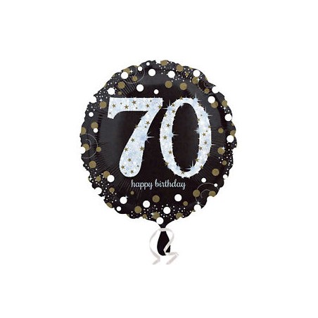 BALLON METALLIQUE ROND 70  NOIR ET BLANC 7 45 CM 