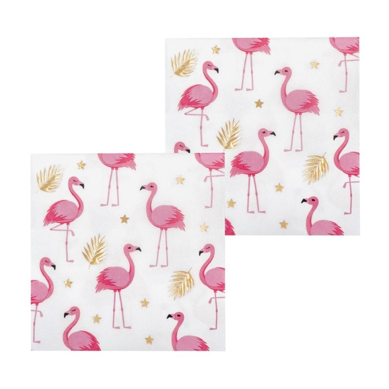 12 SERVIETTES PAPIER FLAMANT ROSE 33 X 33 CM 12 SERVIETTES PAPIER FLAMANT ROSE 33 X 33 CM
