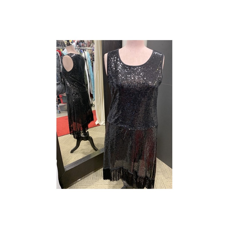 DEGUISEMENT ROBE CHARLESTONE OU DISCO NOIRE GRANDE TAILLE XL DEGUISEMENT ROBE CHARLESTONE OU DISCO NOIRE GRANDE TAILLE XL