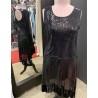 DEGUISEMENT ROBE CHARLESTONE OU DISCO NOIRE GRANDE TAILLE XL 