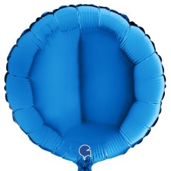 BALLON METALLIQUE ROND BLEU  46 CM 