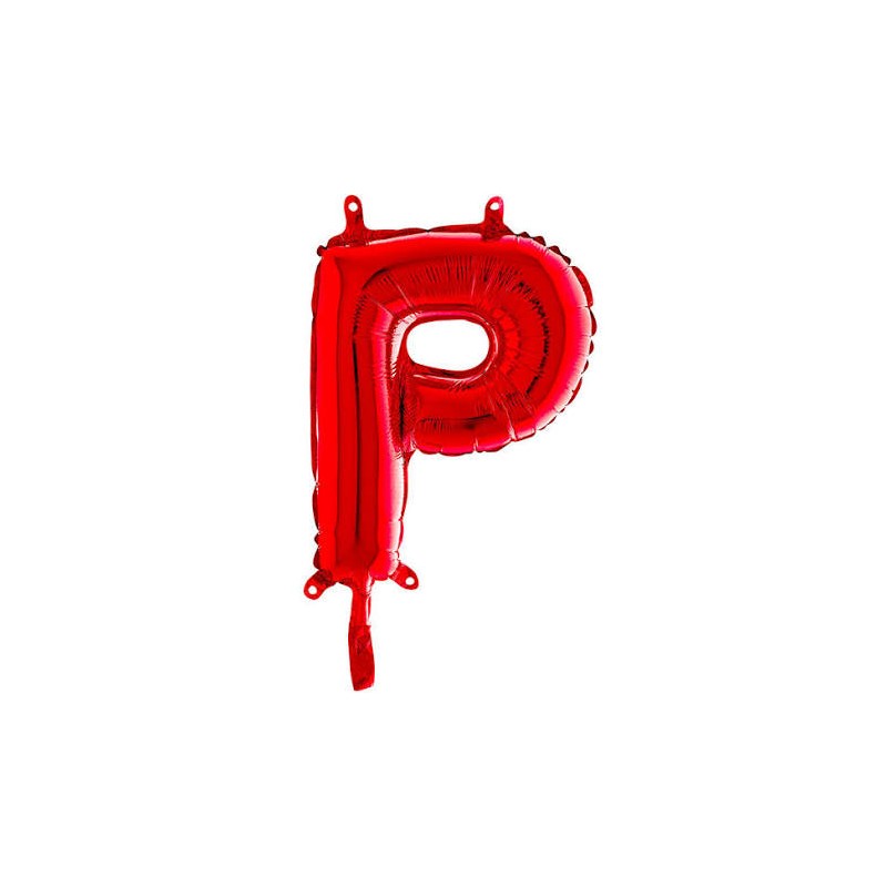 BALLON METALLIQUE LETTRE P ROUGE 35 CM 