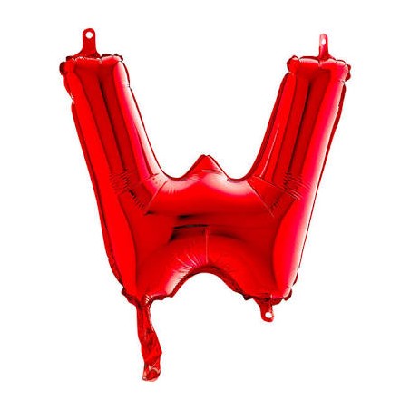 BALLON METALLIQUE LETTRE W ROUGE 35 CM 