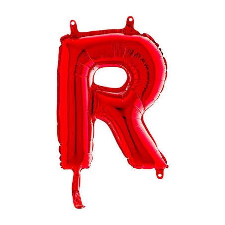 BALLON METALLIQUE LETTRE R ROUGE 35 CM 