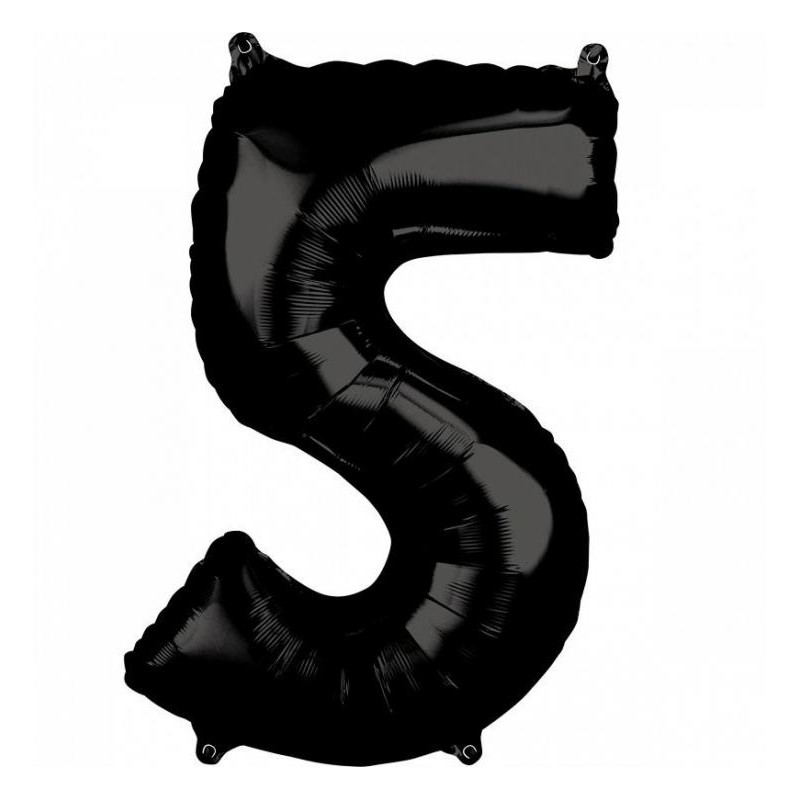 BALLON METALLIQUE CHIFFRE 5 NOIR 100 CM BALLON METALLIQUE CHIFFRE 5 NOIR 100 CM