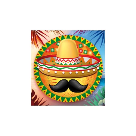 BALLON METALLIQUE ROND 45 CM MEXICAIN 