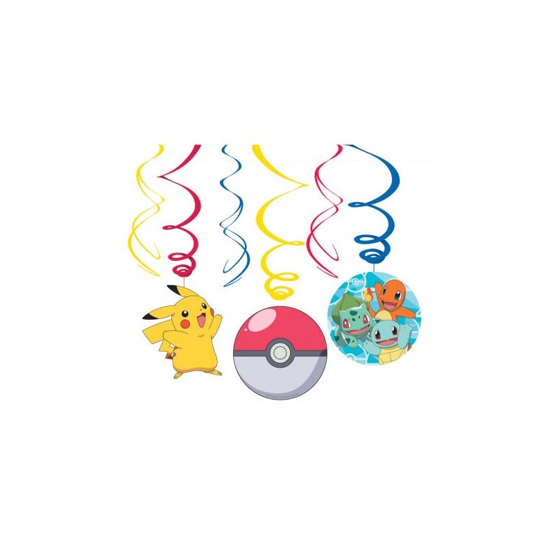 6 DECORATIONS A SPIRALES POKEMON PIKACHU 6 DECORATIONS A SPIRALES POKEMON PIKACHU