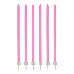 16 BOUGIES FINES AVEC BOBECHES 12 CM 