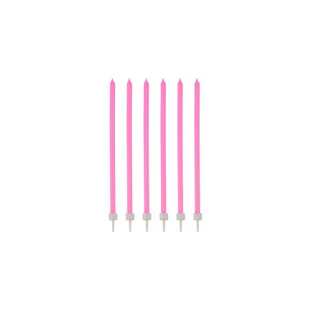 16 BOUGIES FINES AVEC BOBECHES 12 CM 