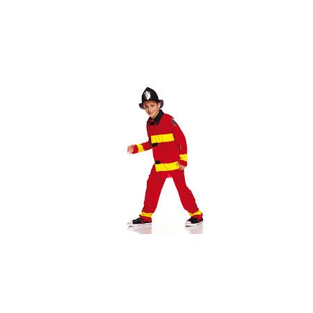 DEGUISEMENT POMPIER ROUGE TAILLE 9-11 ANS