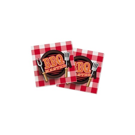 20 SERVIETTES XL BBQ BARBECUE 40 X 40 CM