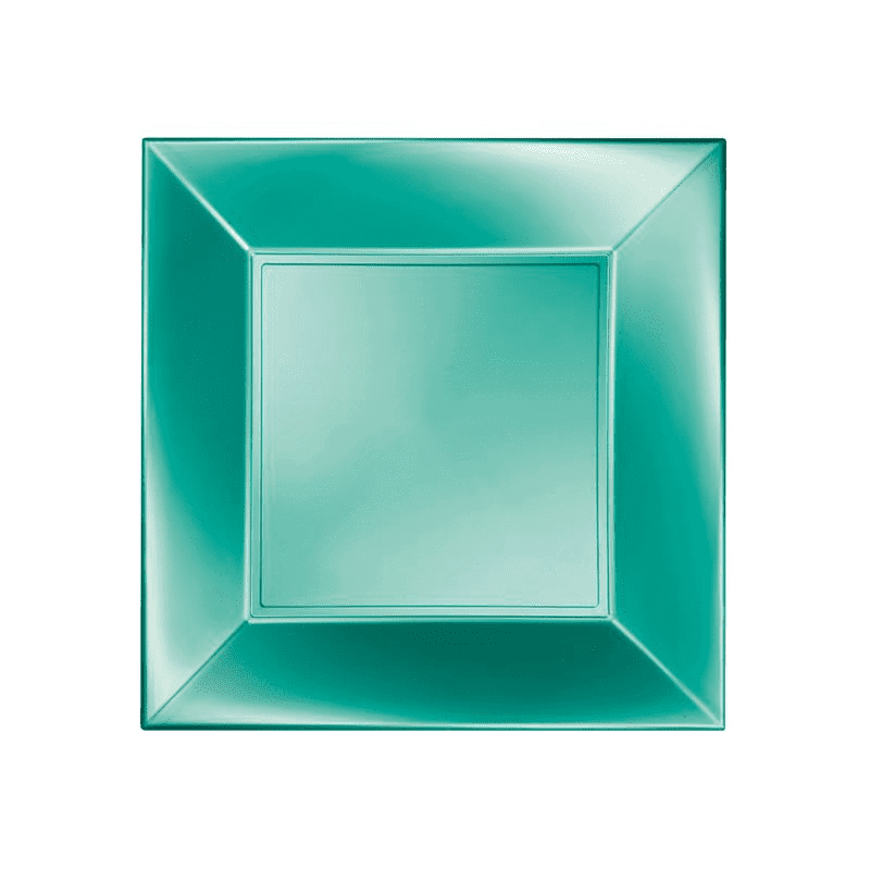 8 ASSIETTES MOYENNES VERT TIPHANY PERLE 23 X 23 CM 8 ASSIETTES MOYENNES VERT TIPHANY PERLE 23 X 23 CM
