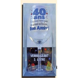 VERRE A VIN  XXXL 40 ANS 