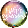 BALLON METALLIQUE ROND HAPPY BIRTHDAY 46 CM