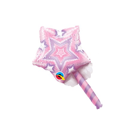 BALLON BAGUETTE DE FEE 25 CM ROSE