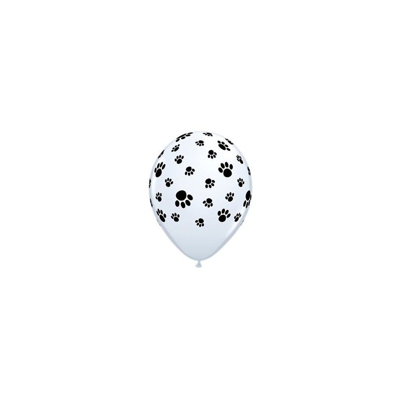25 BALLONS LATEX QUALATEX BLANCS IMPRIMES PATTES D'ANIMAUX 25 BALLONS LATEX QUALATEX BLANCS IMPRIMES PATTES D'ANIMAUX