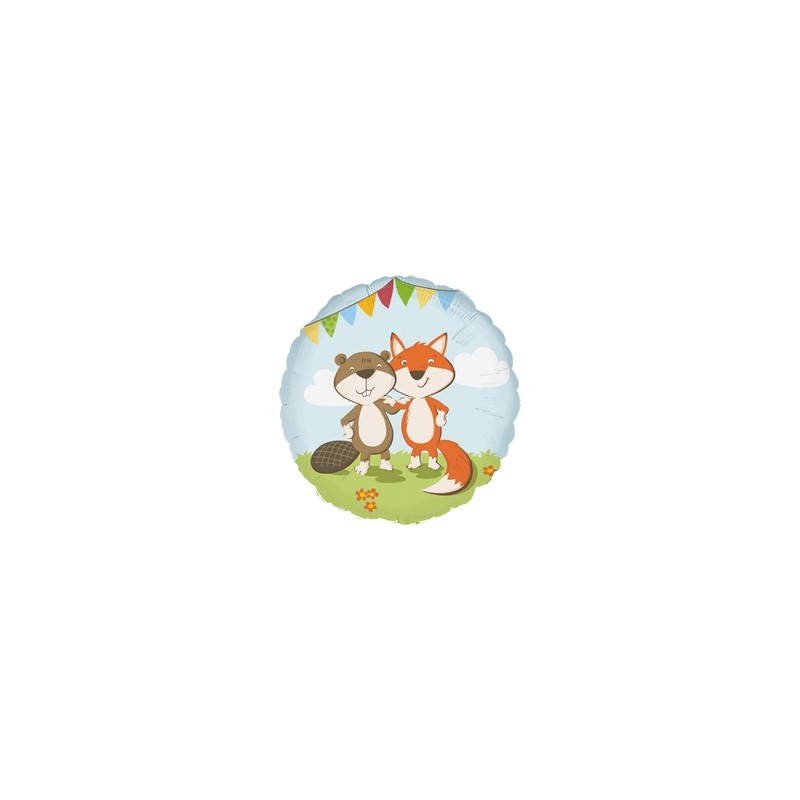 BALLON METALLIQUE ROND LES ANIMAUX DE LA FORET 43 CM BALLON METALLIQUE ROND LES ANIMAUX DE LA FORET 43 CM