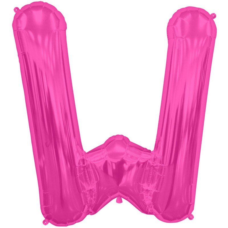 BALLON METALLIQUE LETTRE W FUSCHIA 86 CM BALLON METALLIQUE LETTRE W FUSCHIA 86 CM