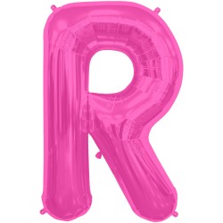 BALLON METALLIQUE LETTRE R FUSCHIA 86 CM