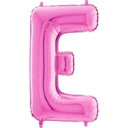 BALLON METALLIQUE LETTRE E FUSCHIA 101CM