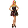 DEGUISEMENT CORSET + TUTU NEON RAINBOW  FLUO TAILLE M