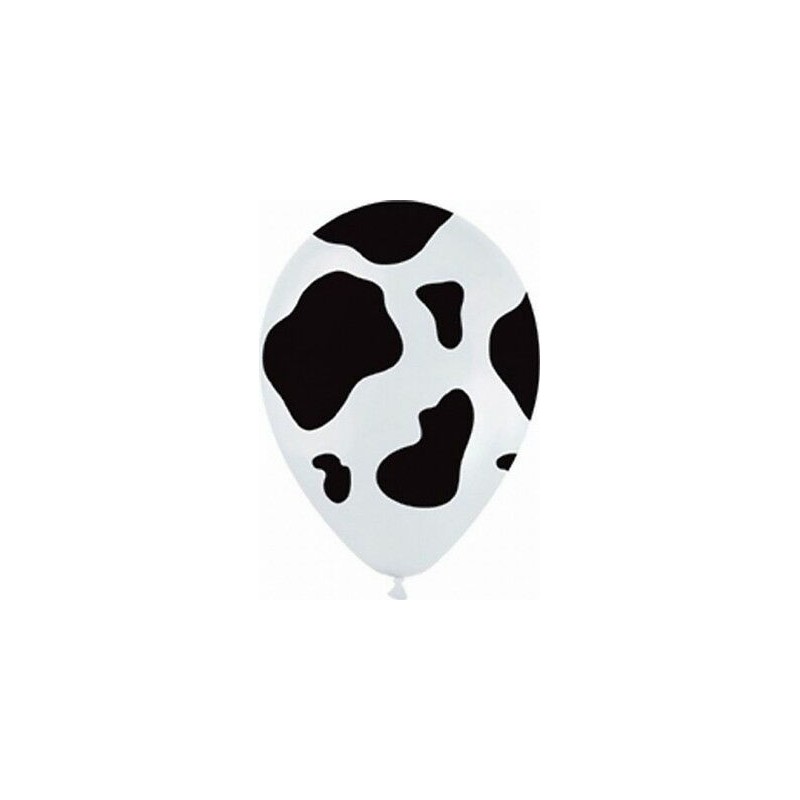 25 BALLONS LATEX QUALATEX BLANC TACHES DE VACHE NOIRES 11" 25 BALLONS LATEX QUALATEX BLANC TACHES DE VACHE NOIRES 11"