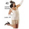 DEGUISEMENT ROBE CHARLESTONE ECRUE  PERLES TAILLE L
