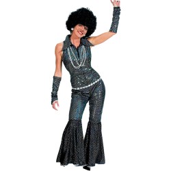 DEGUISEMENT COMBINAISON PAILLETEE DISCO NOIRE TAILLE 44/46
