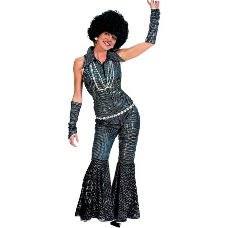 DEGUISEMENT COMBINAISON PAILLETEE DISCO NOIRE TAILLE 44/46