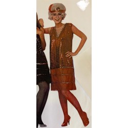 DEGUISEMENT ROBE CHARLESTONE COL V ROUGE TAILLE 42