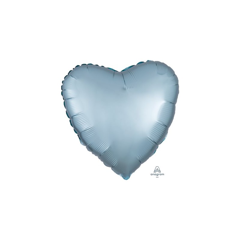BALLON METALLIQUE COEUR SATIN BLEU PASTEL 43 CM BALLON METALLIQUE COEUR SATIN BLEU PASTEL 43 CM