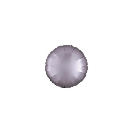 BALLON METALLIQUE ROND SATIN GRIS MAUVE 43 CM