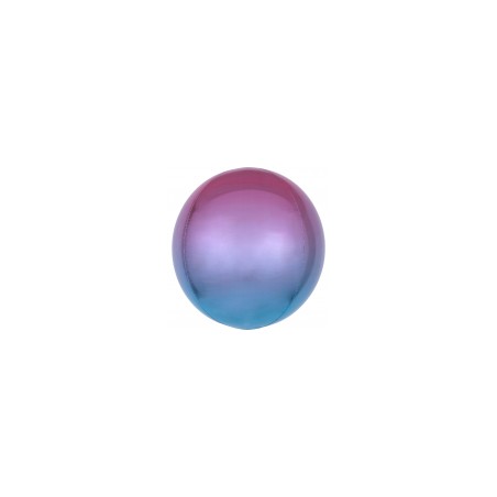 BALLON METALLIQUE ORBZ BOULE OMBRE MAUVE BLEU 38 X 40 CM