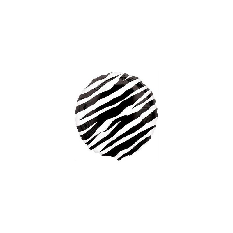 BALLON METALLIQUE ROND IMPRIME ZEBRE 43 CM BALLON METALLIQUE ROND IMPRIME ZEBRE 43 CM