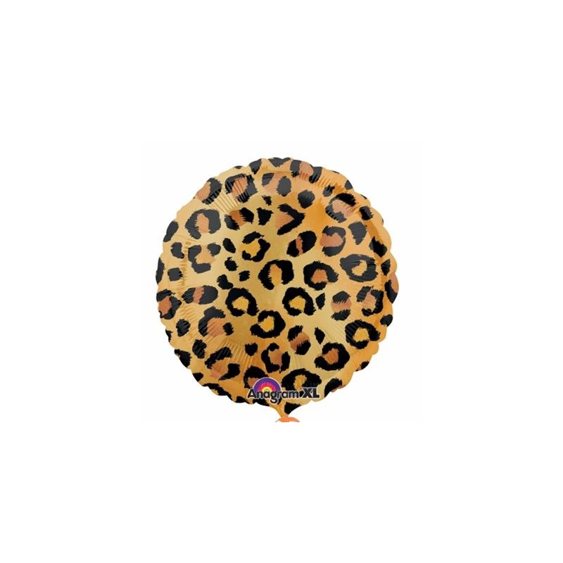 BALLON METALLIQUE ROND IMPRIME LEOPARD 43 CM BALLON METALLIQUE ROND IMPRIME LEOPARD 43 CM